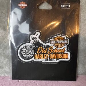 Harley Davidson Old School Motorcycle Patch Ellington CT Officially Licensed